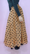 Brown Printed Tulled Midi Skirt