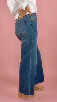KUT Meg High Rise Wide Leg, Raw Hem