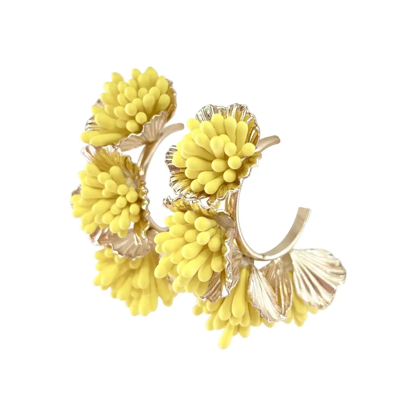 Yellow Maxine Floral Hoop Earring