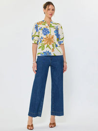 Current Air Floral Printed Short Sleeve Blouse
