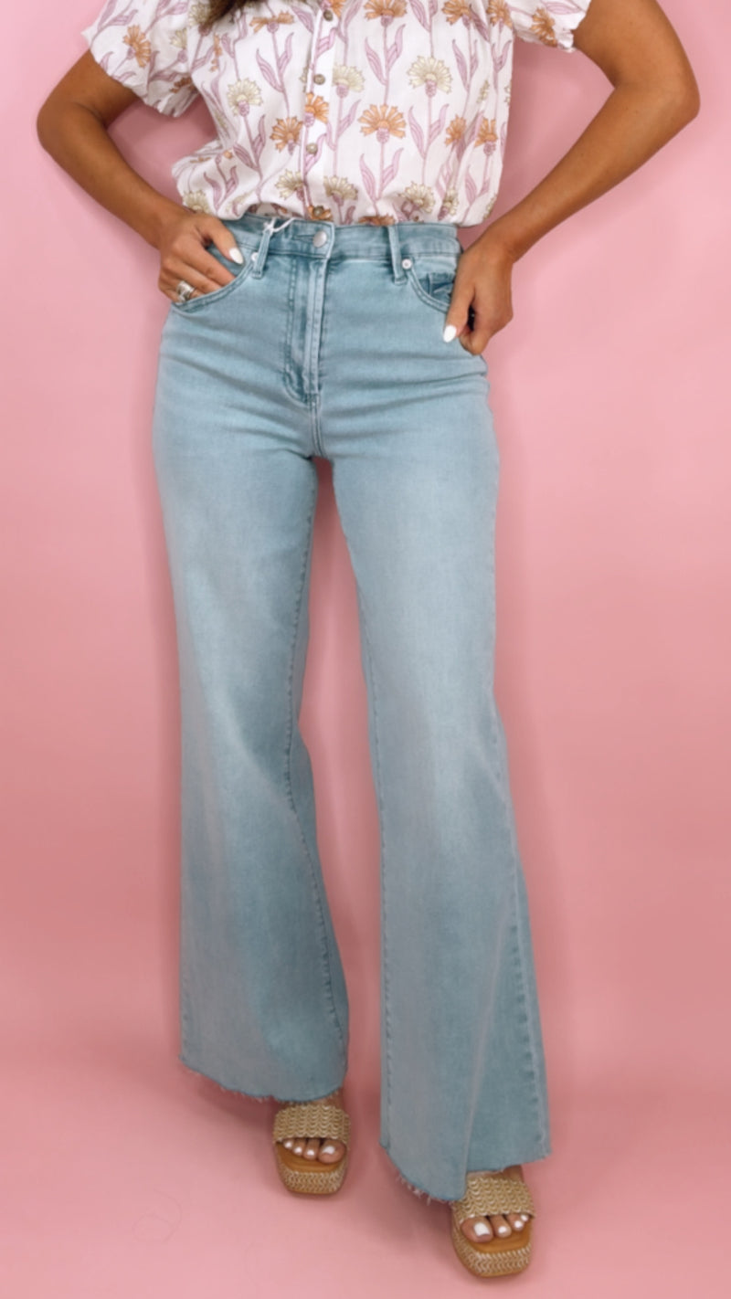 Dear John Fiona High Rise Wide Leg in Blue Mint