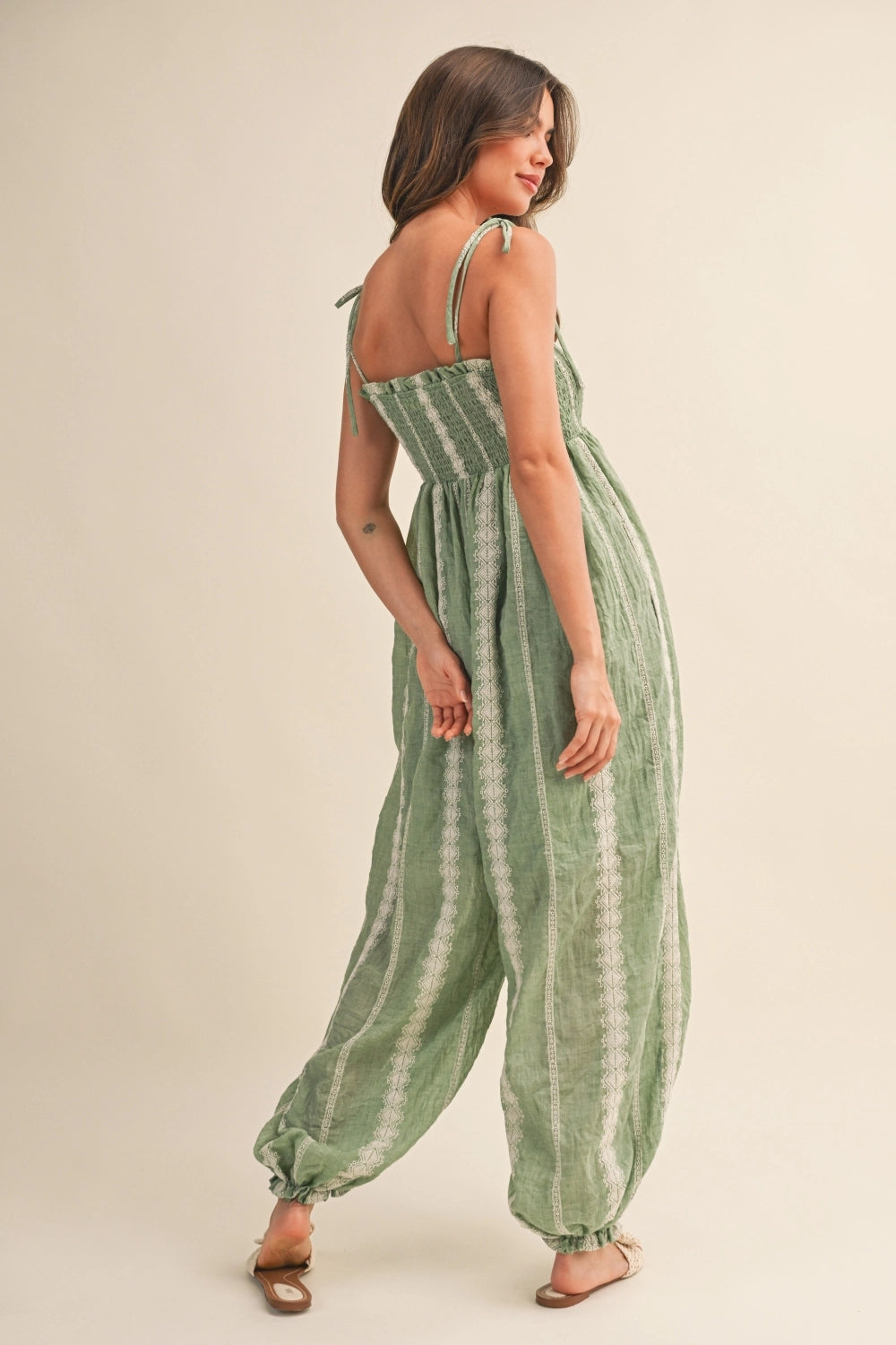 Green Printed Jumpsuit