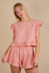 Blush Ruffle Trim Set