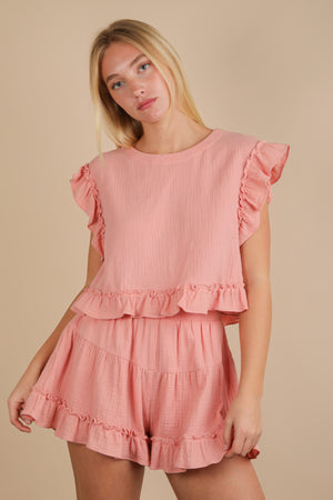 Blush Ruffle Trim Set