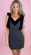 Endless Rose Black Velvet Detail Mini Dress