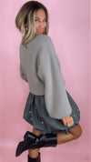 Florentina Grey 2Fer Mini Dress w/ Rhinestoned Bubble Hem (MEDIUM)