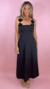 Endless Rose Black Rosette Shoulder Maxi