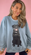 Queen of Sparkles Blue Black Lab Sweatshirt