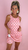 Karlie Pink Floral London VBack Scallop Kourt Dress
