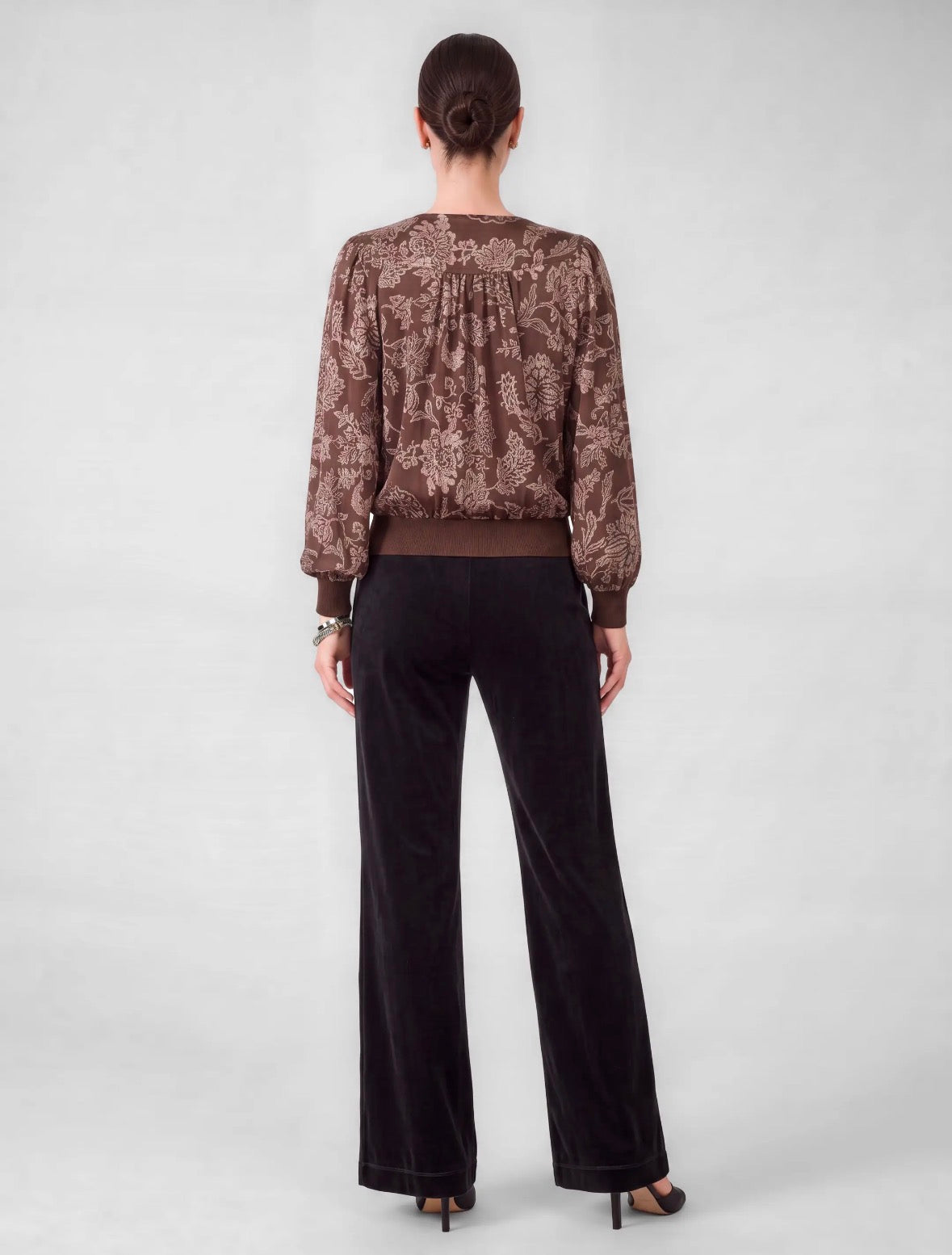 Current Air | Floral Printed Lace Top