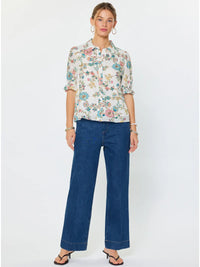 Current Air Floral Printed Button-Down Blouse
