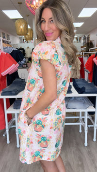 Uncle Frank Floral Bubble Sleeve Dress