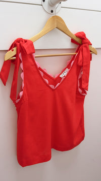 THML | Red Tie Strap Tank (1 LARGE)