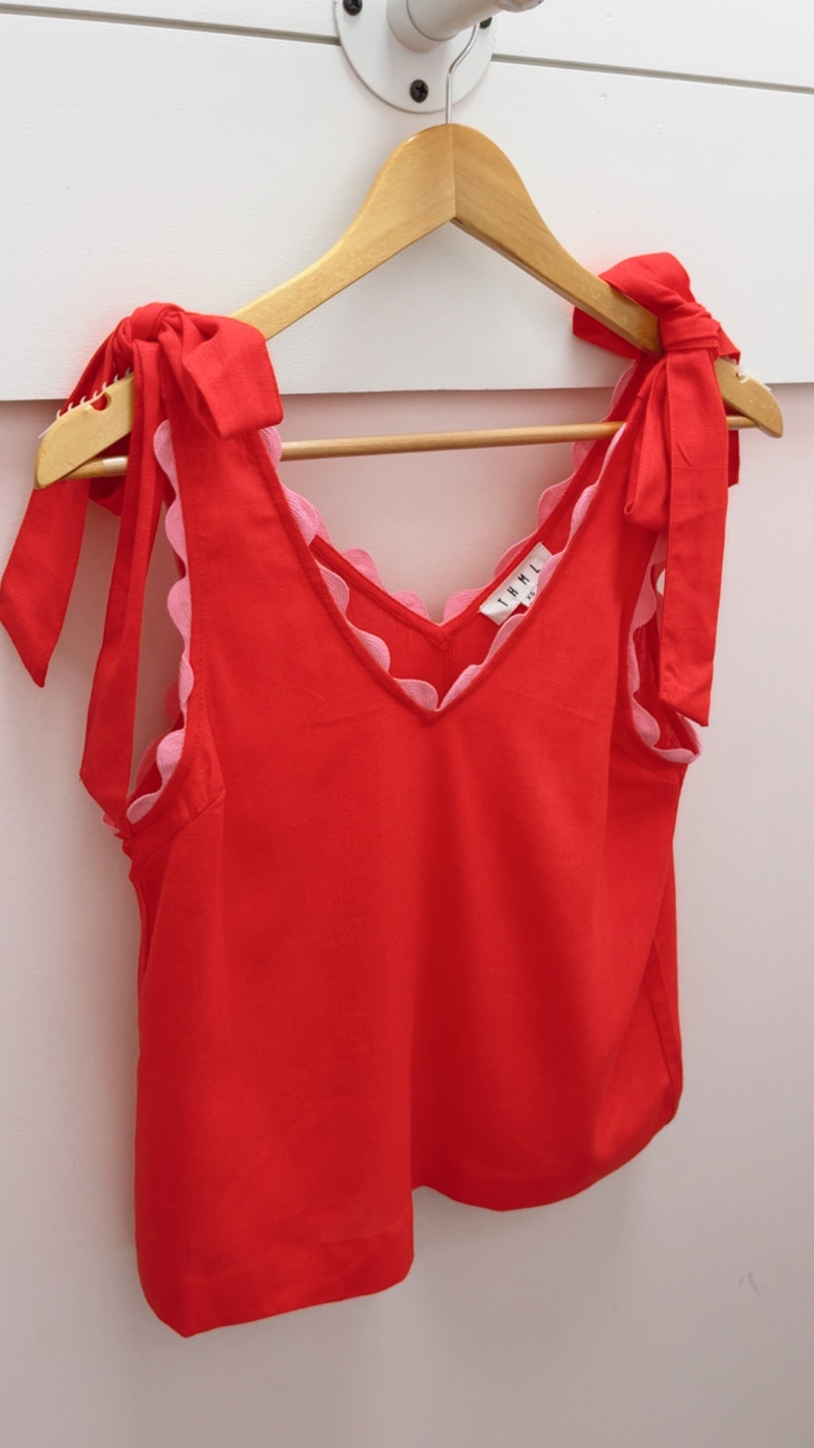 THML | Red Tie Strap Tank (1 LARGE)