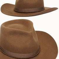 Cognac Rowan | 100% Premium Wool Pinch Nose Western Cowboy Hat
