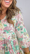 Uncle Frank Floral Pin Tucked Eyelet Dress