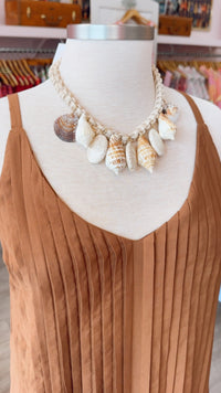 Chunky Beaded Seashell Necklace