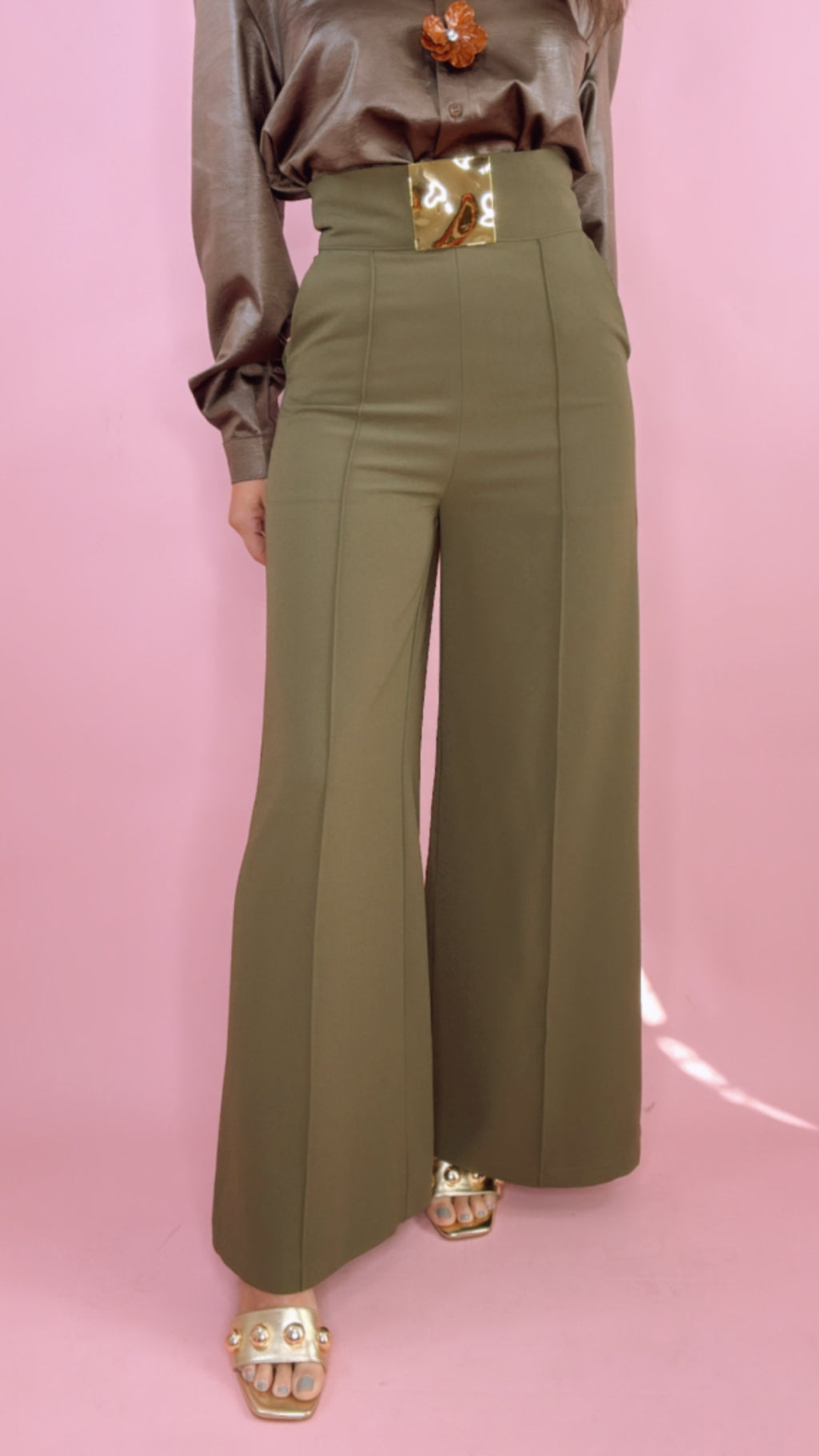 Olive Wide Leg Pants
