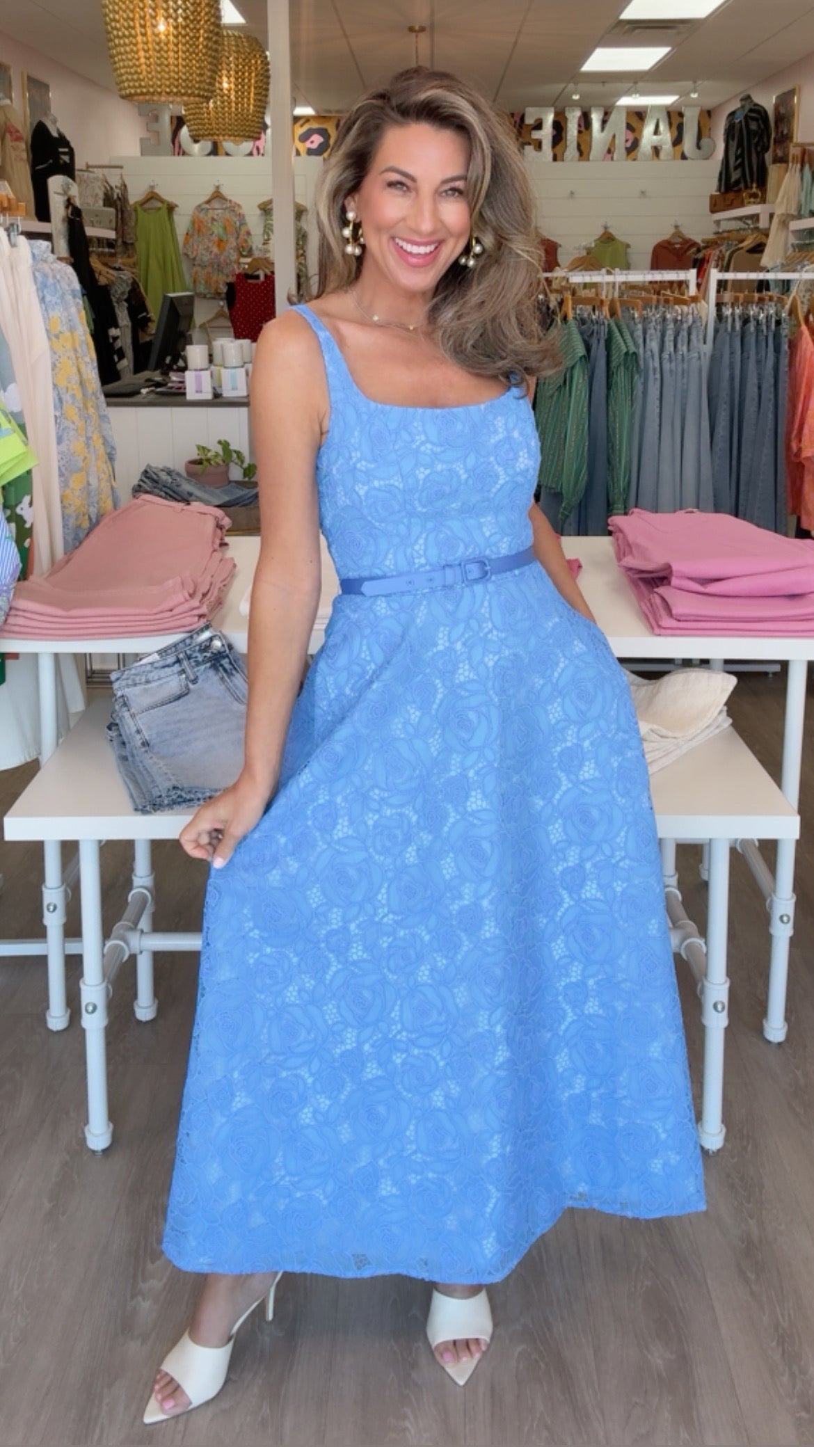 Dress The Population Shelby Midi Dress - Sky
