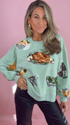 Queen of Sparkles Mint Queen Of Turkey Sweatshirt