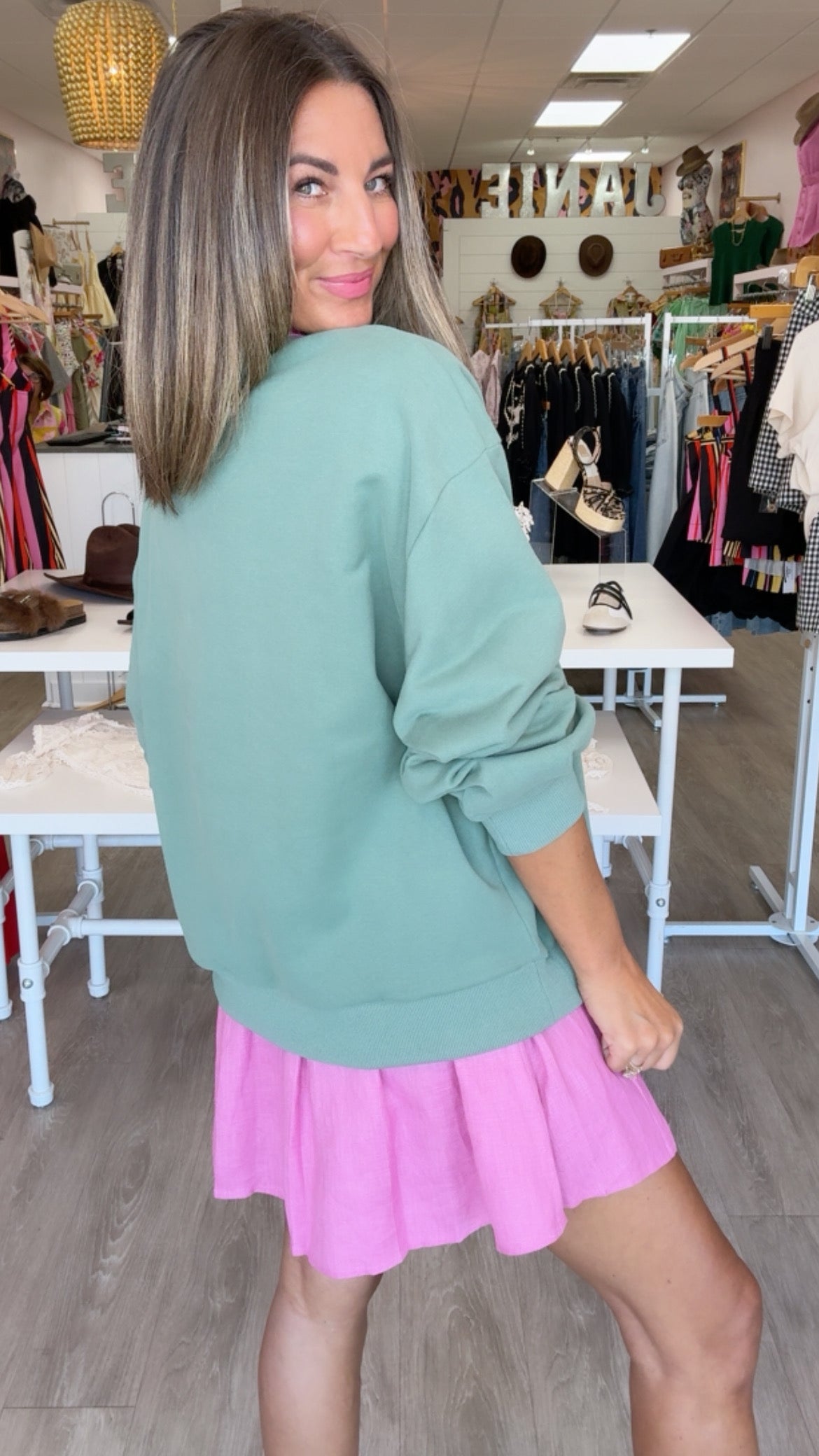 Queen of Sparkles Green MAHJ Sweatshirt (1 LARGE)