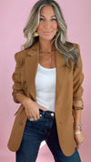 Endless Rose Camel Oversized 2 Button Blazer