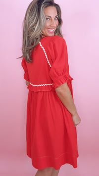 Ivy Jane | Red Talia Embroidered Dress