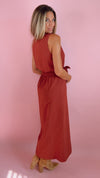Aylaya: Montevideo Maroon Dress w/Flower Belt