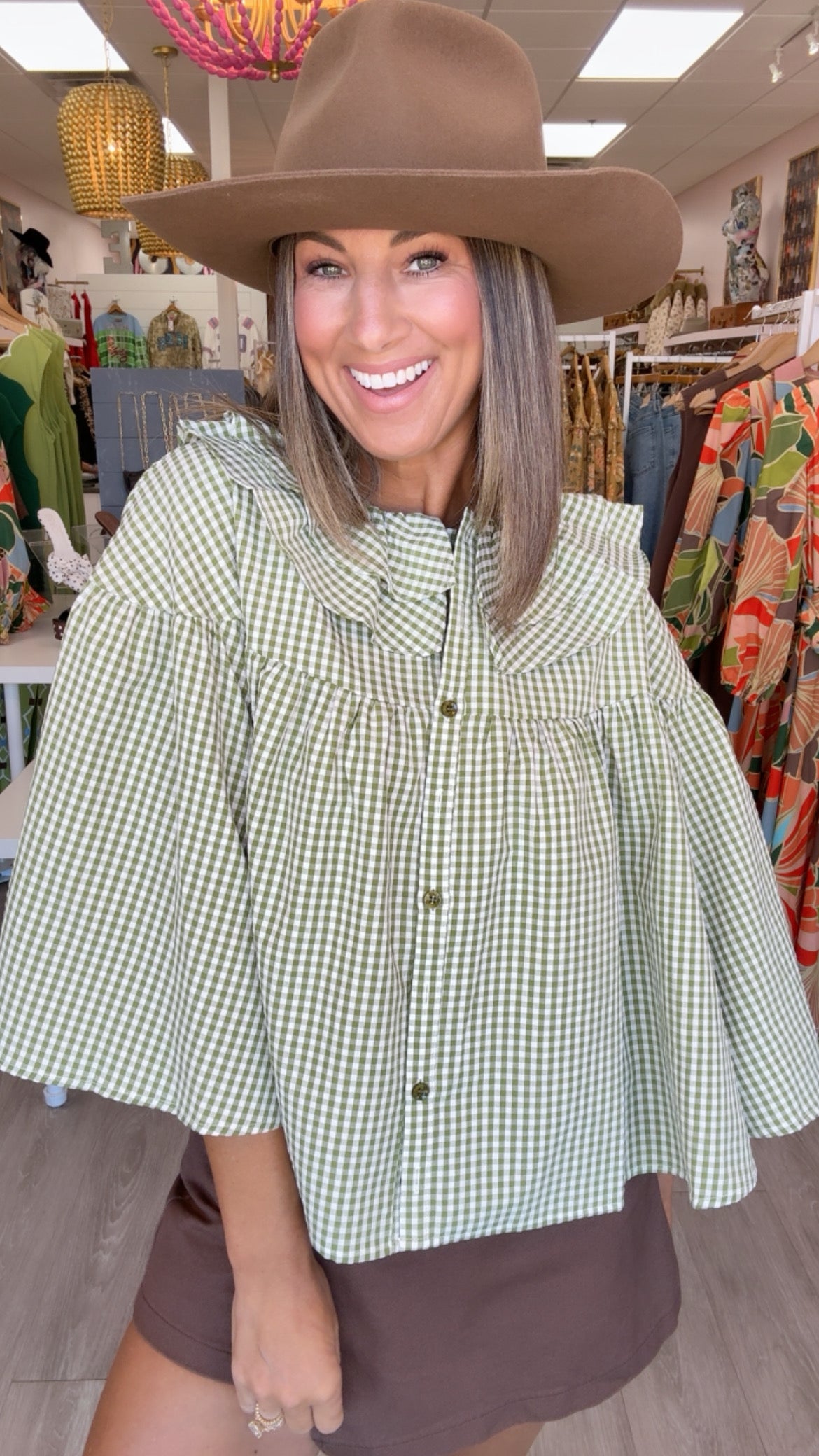 Karlie | Citrine Check Novelty Cape Top