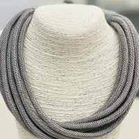 Gray Slub 8-Strand Necklace