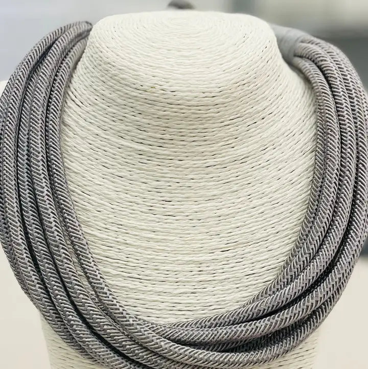 Gray Slub 8-Strand Necklace