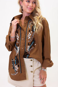Karlie | Western Embellished Buttondown