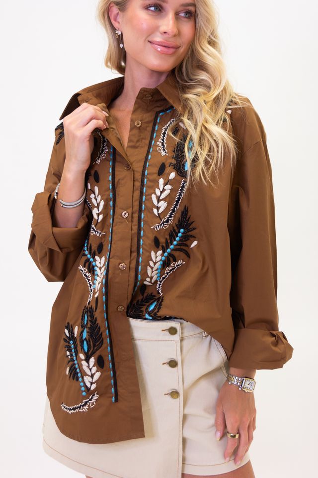Karlie | Western Embellished Buttondown
