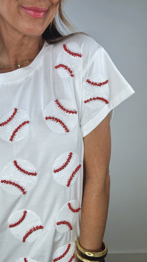 Queen of Sparkles Scattered Baseball Tee