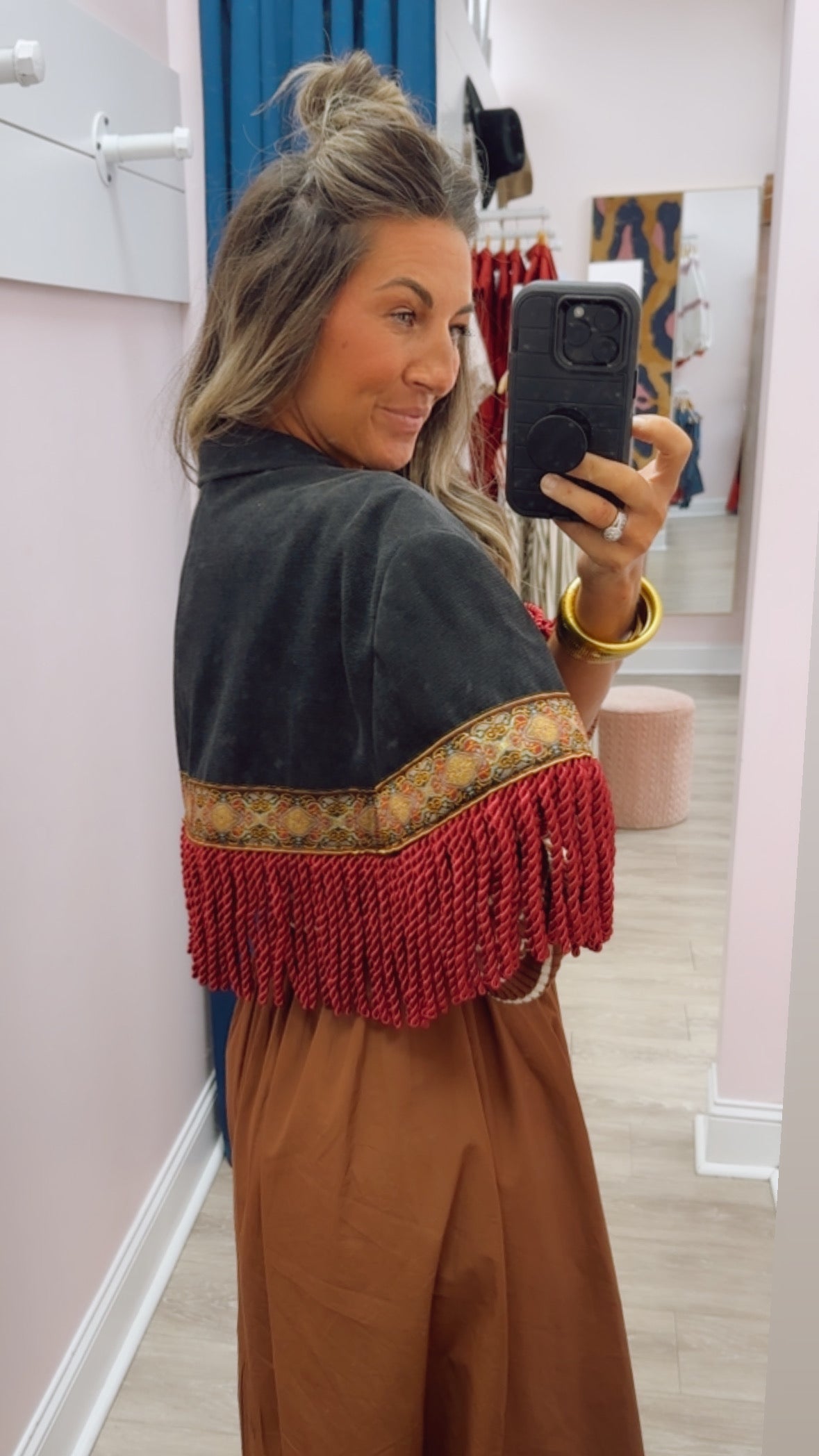 Blazer + Fringe Vest w/ Brooches