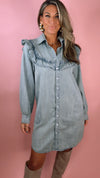 Denim Button Up Mini Dress