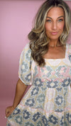 Sister Mary Zelda Natural Pink Printed Midi