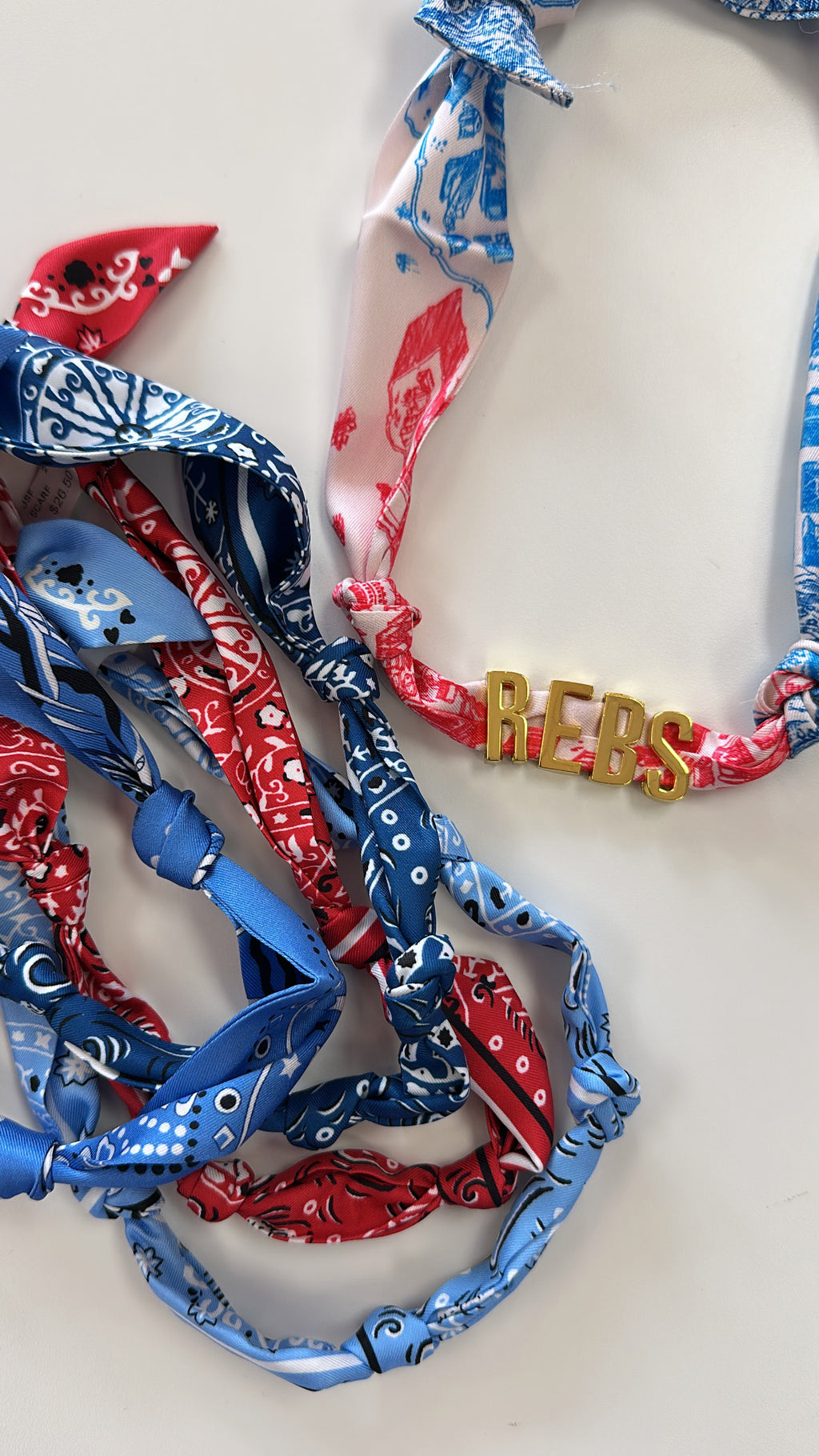 Customizable Gameday Blue and Red Scarves