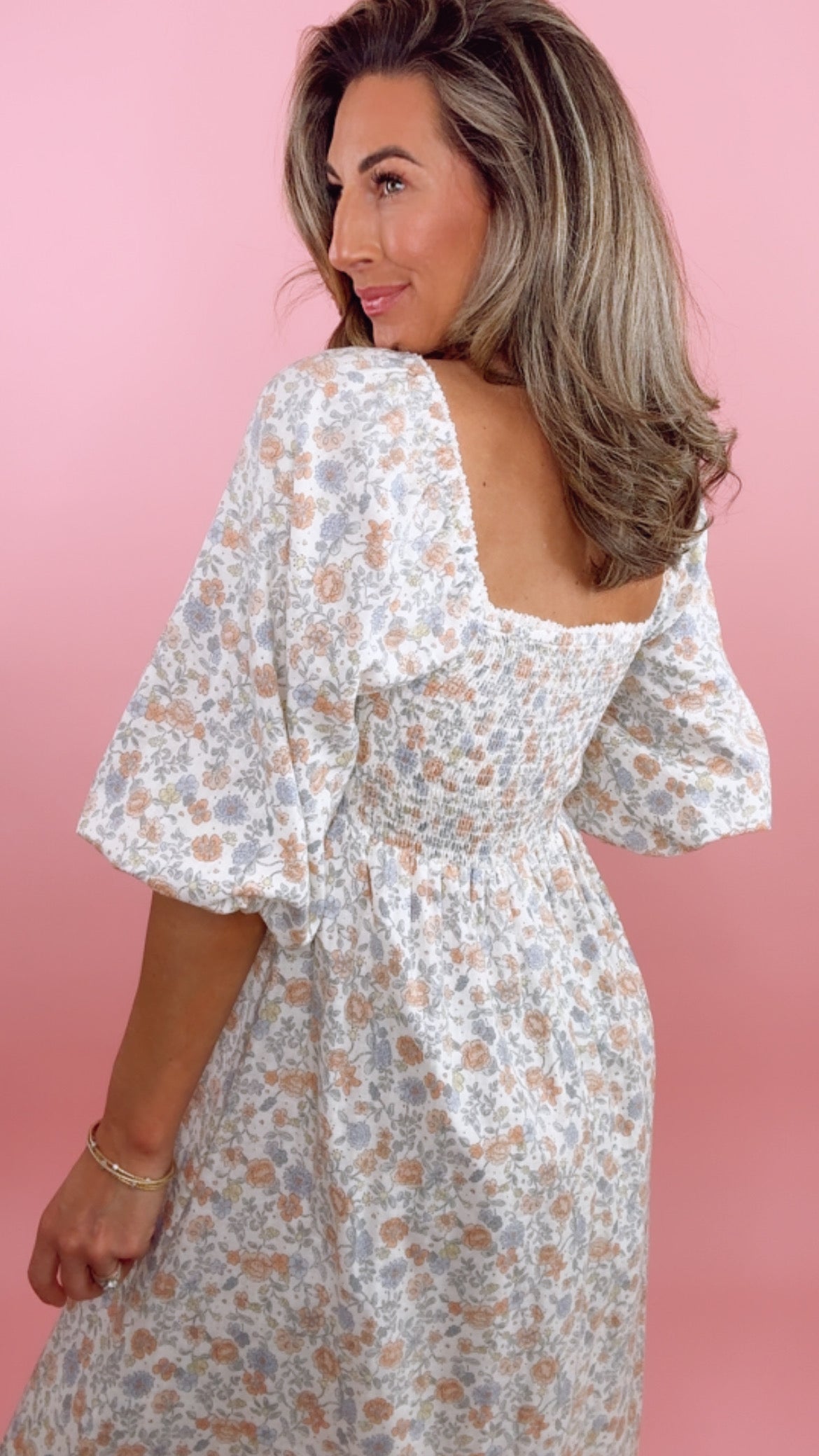 Rylee+Cru Della Dress Bloom in Ivory