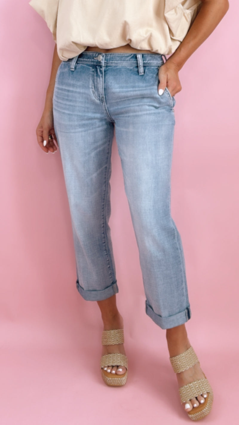 Liverpool Norma Rolled Denim in Echo Lake