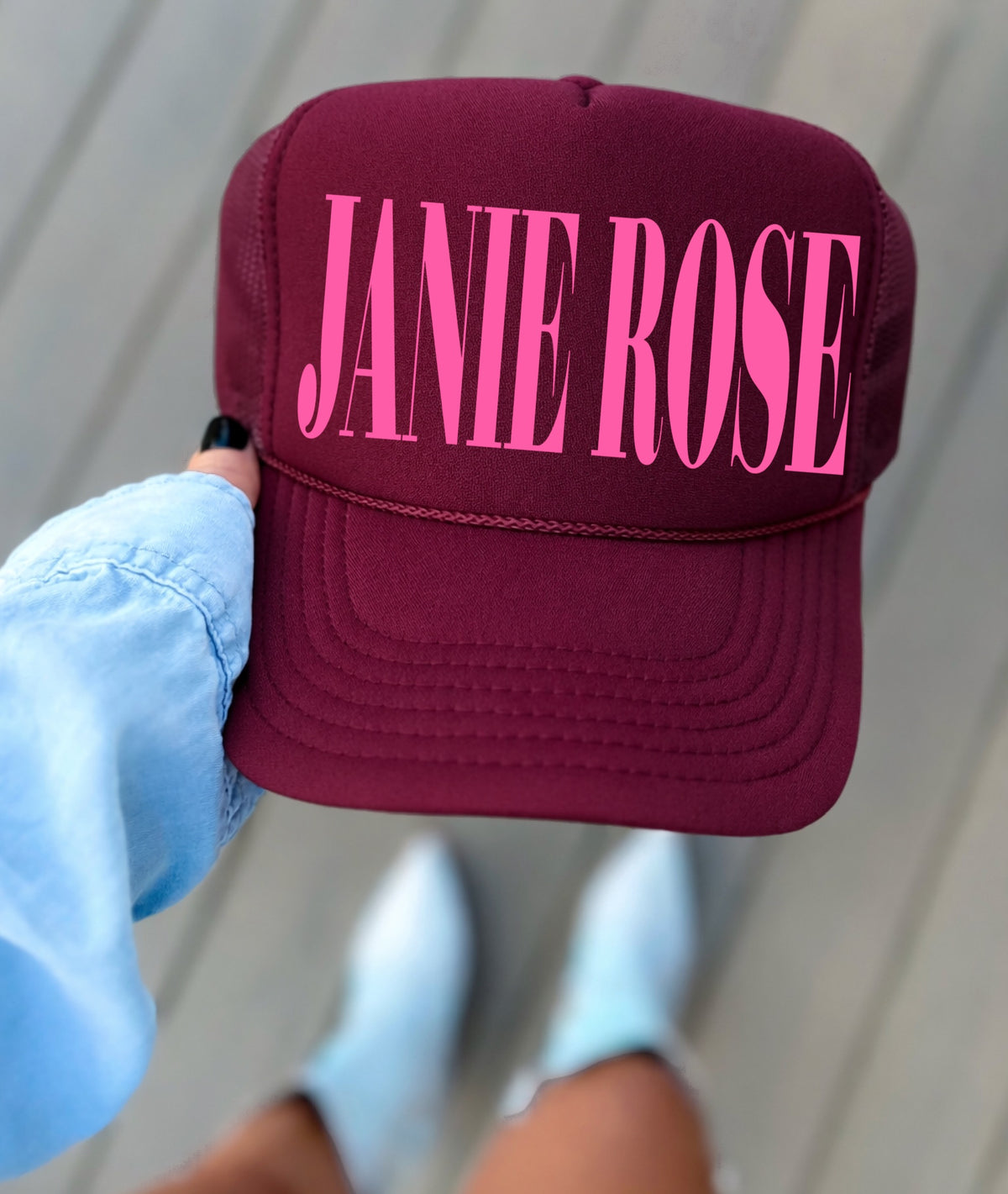 Janie Rose Hat | Maroon + Pink
