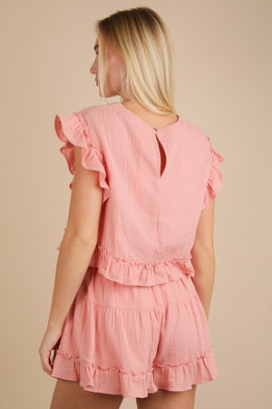 Blush Ruffle Trim Set