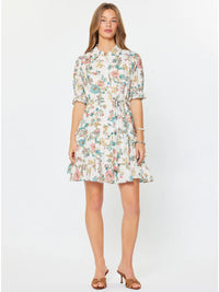 Current Air Floral Printed Button-Down Mini Dress