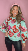 Queen of Sparkles Mint Velvet Box of Chocolates Sweatshirt