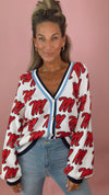 Queen of Sparkles Knit Mascot Rhinestone Cardigan