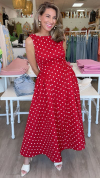 Endless Rose Red Polka Dot Maxi (1 MEDIUM)