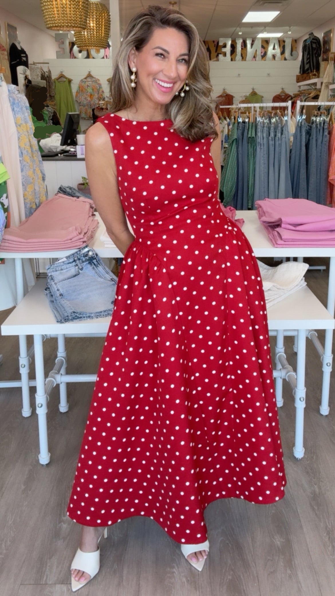 Endless Rose Red Polka Dot Maxi (1 MEDIUM)