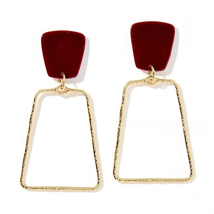 Kaetlyn Maroon Statement Earring