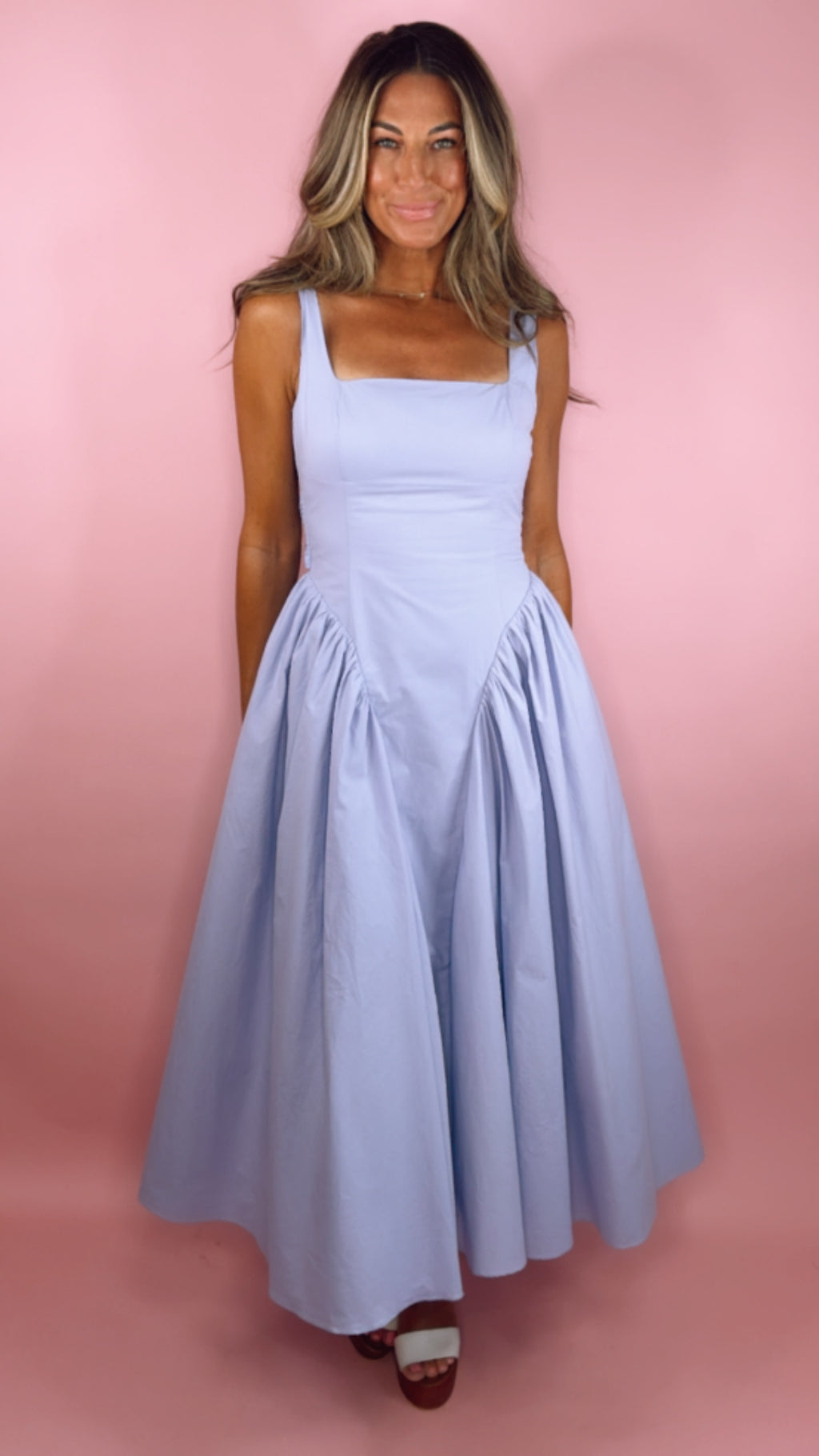 ASTR Vinya Drop Waist Midi Dress
