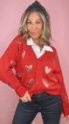 Ivy Jane Red Heart Felt Cardigan (SMALL)